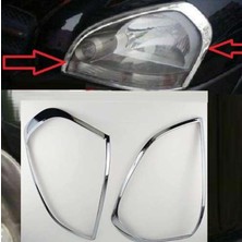 Hyundai Tucson Uyumlu 2004 2014 Ön Far Kaplama Abs (Plastik) Krom