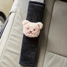 Dodemert Home Ayıcıklı Araba Koltuk Kemeri Kılıfı & Yumuşak Polyester Omuz Koruyucu 2 Adet