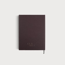 Journal - A5 Kahverengi Keten Cilt Bezli Çizgisiz Düz Defter
