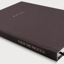 Journal - A5 Kahverengi Keten Cilt Bezli Çizgisiz Düz Defter