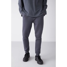 Grimelange Jeremıah Erkek Regular Paçası Esnek Kumaşlı Beli Kordonlu Ve Lastikli Cepli Antrasit Eşofman Altı