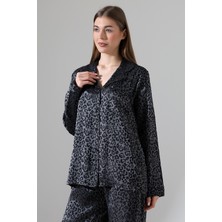 Likapa Likapashop Viskon Jakarlı Uzun Kol Pijama Takımı
