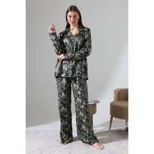 Likapa Likapashop Viskon Jakarlı Uzun Kol Pijama Takımı