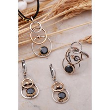 Sümer Telkari Oniks Taşlı Tasarım Elişi Gümüş Set 2443