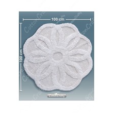 Cotton Crafty Pamuk Tafting Su Emici Banyo Paspası, Banyo Halısı Lotus  100 x 100  cm