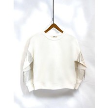 Zekids Kız Çocuk Yüzde Yüz Pamuklu Iki Iplik Zincir Detaylı Sweatshirt