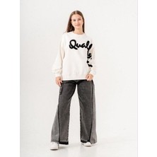 Zekids Kız Çocuk Quality Yazılı Pamuklu Sweatshirt