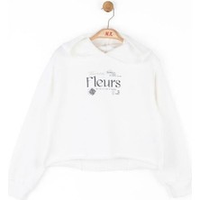NK Kız Çocuk Pamuklu Sırtı Tirko Detaylı Fleurs Sweatshirt