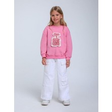 Escabel Kız Bebek Parfüm Şişesi Örgü Detaylı Sweatshirt