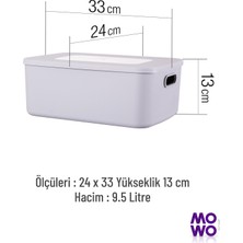 Retro Box Gri Renk 9,5 Lt Çok Amaçlı Düzenleyici Kapaklı Kutu, Saklama Kutusu, Organizer, Storage