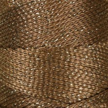 Loren Macrame Sparkle Simli Kahverengi El Örgü İpi