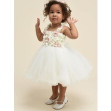 Ilgaz Kız Çocuk Tül ve Çiçek Detaylı Tasarım Abiye Elbise