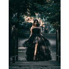 Ilgaz Kız Çocuk Önü Drapeli Önü Kısa Arkası Uzun Tasarım Abiye