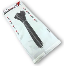 Tekis Plastik Kablo Bağı Klipsi Cırt Kelepçe 300 mm x 4.8 mm Siyah 50 Adet