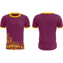 Bisiklet Yaka Tişört Kumaş Detaylı Kısa Kollu