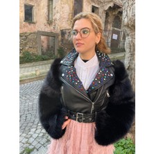 Madam Lucid Zımba Detaylı Kürk Kollu Ceket
