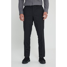 Yünlü Slim Fit Dar Kesim Beli Lastikli Yan Cep Klasik Pantolon