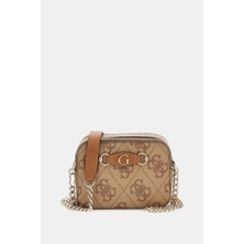Guess Kadın Izzy 4g Logolu Mini Çapraz Çanta Kahverengi Şık Görünüm ve Trend Tasarım