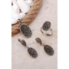 Sümer Telkari Markazit Taşlı Gümüş Üçlü Set 2128