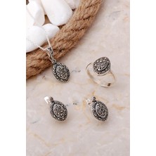 Sümer Telkari Markazit Taşlı Gümüş Üçlü Set 2131