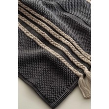 Ecocotton Karnella Antrasit  Organik Pamuk Banyo Paspası 60 x 100  cm