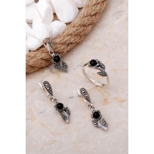 Sümer Telkari Markazit Taşlı Çiçek Tasarımlı Gümüş Set 2124