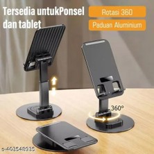 Ayarlanabilir Telefon ve Tablet Tutucu Stand / Katlanabilir / 360 Döndürülebilir / Siyah