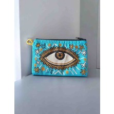 Pirene Arts Blue Eye Mini Makyaj Çantası, Para Çantası,ilaç Çantası