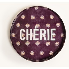 Nanpur Metal Dekoratif Tepsi 30X30X3 cm Bordo