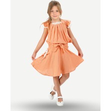 Casabony Pale Muslin Dantelli Kız Çocuk Tunik + Etekli Takım