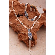 Sümer Telkari Midyat Hasırı El Örmesi Mineli Gümüş Set 2050