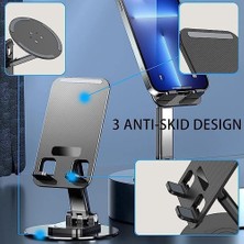 Ayarlanabilir Telefon ve Tablet Tutucu Stand / Katlanabilir / 360 Döndürülebilir / Beyaz