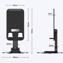 Ayarlanabilir Telefon ve Tablet Tutucu Stand / Katlanabilir / 360 Döndürülebilir / Beyaz