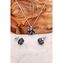 Sümer Telkari Mix Taşlı Mini Ikili Gümüş Set 2018