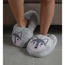 Pabtex Sevimli Hayvan Desenli Salaş Boyut Pelüş Terlik