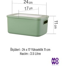 Mowo Home Retro Box 6’lı Mix 3,5 Lt Çok Amaçlı Düzenleyici Kapaklı Saklama Kutu, Organizer, Storage