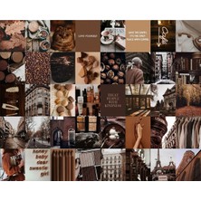 Mocha Duvar Kolaj Seti 40 Parça - Kahverengi Estetik Poster Seti Duvar Takımı, Oda Dekor Seti