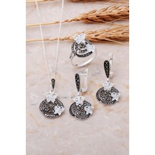 Sümer Telkari Zirkon Ve Markazit Taşlı Gümüş Set 1311