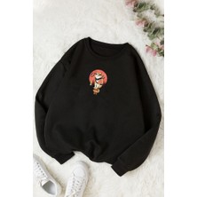 Only Trendwear Unisex Shinobi Kedi Bisiklet Yaka Sweatshirt