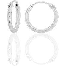 Gümüş Lazer Kesimli 16 mm Halka Küpe SGTL12748RODAJ