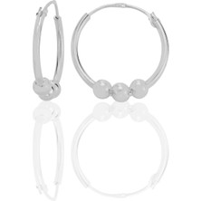 Gümüş 16 mm Italyan Toplu Halka Küpe  SGTL12756RODAJ