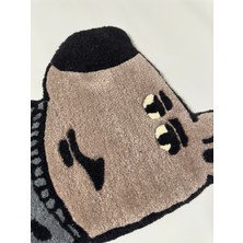 Chill Guy Tasarımlı El Yapımı Tufting Yer ve Duvar Halısı, Kaydırmaz Tabanlı