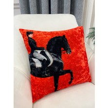 Brillant Turuncu Horse At Desenli Kırlent Kılıfı 45 x 45