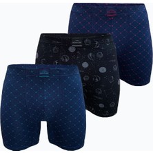 Malabadi Erkek 3 lü Desenli Set 2 Premium Collection Modal Uzun Boxer 3M250
