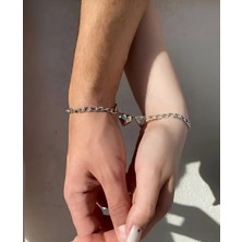 Cherry 2'li Mıknatıslı Kalp Sevgili Çift Bilekliği Kalp Bileklik