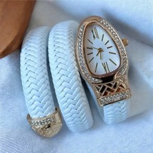 Skmi Polo White Yılan Model,dolamalı Kadın Kol Saati 03