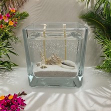 Luminova Gerçek Deniz Kabuklarıyla Hazırlanmış Jel Mum 8 x 8 cm