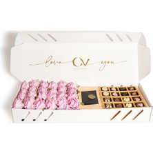 CV Chocolate Value Lükshediyelik Çiçekli Çikolata Kutusu
