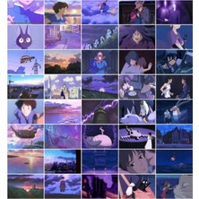 Studio Ghibli Kolaj Seti 40 Adet 15×10 Mor Anime Poster Seti