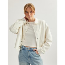 Koton Çıtçıt Düğme Detaylı Cepli Uzun Kollu Süet Görünümlü Gömlek Ceket